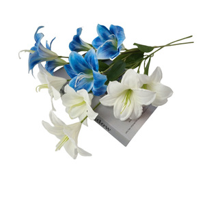 Fleurs artificielles d'amarillis (Hippeastrum) imprimées en 3D à 5 têtes, tige unique, pour mariage, Saint-Valentin, décoration intérieure, hôtel, arrangement floral - Product Image 5