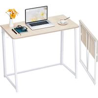 Table d'ordinateur portable pliable blanche, petite, en bois, pour bureau à domicile
