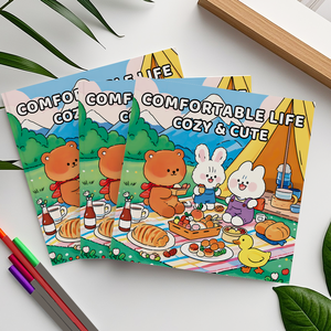 Personalizado pequeño lindo acogedor 24 páginas audaz y fácil adultos <span class=keywords><strong>colorear</strong></span> Animal educativo niños actividad impresión libro de papel con encuadernación - Product Image 1