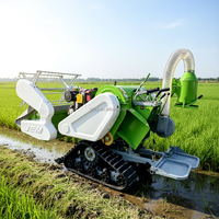 Petite moissonneuse-batteuse à chenilles pour riz et blé |   Mini-machine de récolte agricole