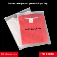 Sacs en PE zip-lock transparents givrés avec LOGO personnalisé emballage en plastique EVA épaissi pour vêtements chaussures chaussettes