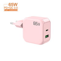 Charger Cepat GaN 65W 45W PD3.0 2C1A untuk iPhone PC Adaptor Perjalanan Pintar FCC 100-240V OEM Laris Terjual