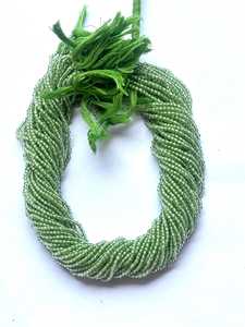Perles rondes en pierre verte pour la fabrication de colliers, brin de 20 cm - Product Image 2
