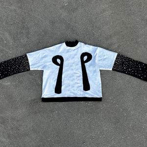 Fashion OEM Custom Streetwear Heavyweight 100% Cotton 280GSM <b>Applique</b> Patch Embroidery Vintage Eco-Friendly Boxy Men Double - Product Image 1