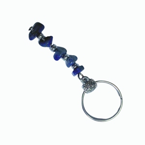 Handmade <b>Lapis</b> <b>Lazuli</b> Gravel Keychain Natural Blue Gemstone Chip Key <b>Ring</b> for Bag & Car Spiritual Gift - Product Image 3