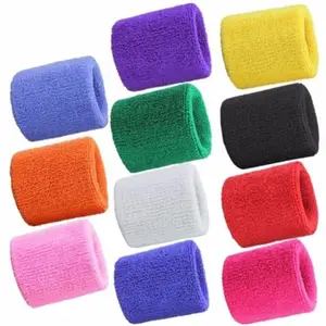 Sports Sweatband Cotton Cloth Wrist Sweat Bands Tennis Fitness Basketball Wristband Wrist Support Protector