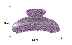 BELLEWORLD versión coreana <span class=keywords><strong>de</strong></span> moda acrílico Accesorios Para El Pelo Mujer 9,8 cm mujeres niñas pinza para el cabello leopardo Floral pinza para el cabello - Product Image 2