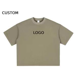 T-shirt Boxy Homme Manches Courtes 260G Coton Pur Délavé Style Vieilli Double Épaisseur Coupe Large Style Streetwear - Product Image 1