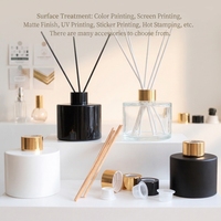 Bouteille diffuseur de parfum personnalisée en gros, 50 ml, vide, en verre dépoli élégant, pour aromathérapie