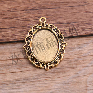 타원형 펜던트 베이스 세팅 유리 카보숑 카메오 DIY 쥬얼리 제작용 펜던트 블랭크 트레이 베젤 - Product Image 6