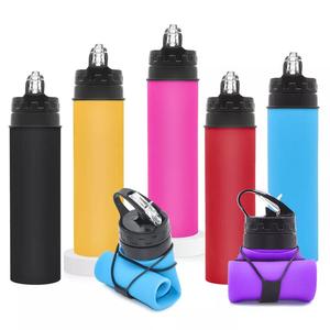 Botella Reutilizable Plegable de Silicona de Grado Alimenticio de 600 ml, a Prueba de Fugas, con Función de Bebida Directa, Taza Plegable para Gimnasio, Deportes y Viajes - Product Image 1