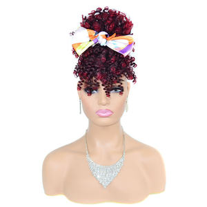 High Puff Afro Curly Peluca con cordón de cola de caballo Short Afro Kinky Clip-On para trenzar el <span class=keywords><strong>cabello</strong></span> - Product Image 3