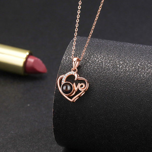 Оптовая Продажа Персонализированные ювелирные изделия на заказ фото в форме сердца кулон ожерелье из стерлингового серебра подарок дропшиппинг - Product Image 3
