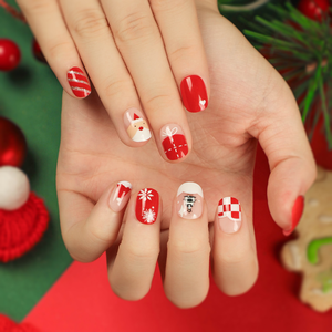 <span class=keywords><strong>Uñas</strong></span> Postizas <span class=keywords><strong>de</strong></span> Alta Calidad al por Mayor, Cuadradas Medianas, Cobertura Completa, <span class=keywords><strong>Diseño</strong></span> Navideño <span class=keywords><strong>de</strong></span> Invierno, <span class=keywords><strong>Uñas</strong></span> Artificiales Coloridas, 24 Piezas - Product Image 2