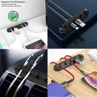 Soportes de Clip de Cable de silicona, autoadhesivos, gestión de Cables bien organizada