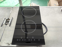 Kompor Induksi Listrik Domino 3500W dengan Dua Ring, Kontrol Sentuh Sensor, Permukaan Kaca Keramik