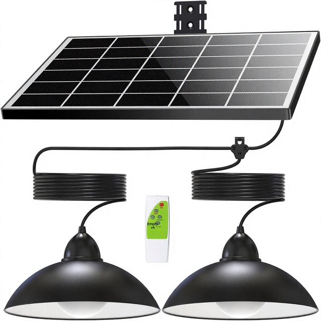 Modern Solar Pendant Light Remote Control 1000LM 8000mAh IP65 Waterproof Dusk Dawn LED 6000K Energy Efficient for Garden Farm