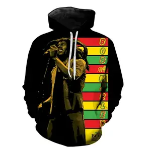 Oversized Pullover 3d Geprinte Hoodies Rapper Bob Marley 3d Digitaal Printen Hoodies Unisex Over Print Oem Odm Pullover