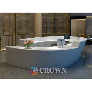 Led Light Information Cabinetshowcase0 Rotating Front Desk Floor Wood Counter Display Sided Acrylic <strong>Registration</strong> OEM - Product Image 4