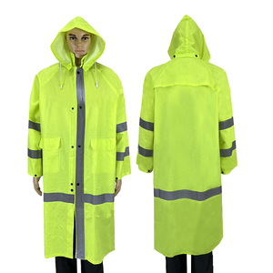 Veste imperméable <span class=keywords><strong>de</strong></span> sécurité réfléchissante <span class=keywords><strong>de</strong></span> haute qualité personnalisée, veste <span class=keywords><strong>de</strong></span> travail haute visibilité, imperméable en PVC et polyester résistant pour hommes adultes - Product Image 4
