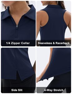 Vêtements en gros <span class=keywords><strong>Polo</strong></span> de golf pour femmes Logo personnalisé sans manches <span class=keywords><strong>Polo</strong></span> de golf pour femmes Chemise pour femmes de haute qualité - Product Image 3