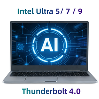 Laptop Metal AI Baru 15.6 Inci Intel Ultra 5 7 9 225H 255H 285H RAM DDR5 Dengan Pembuka Kunci Sidik Jari WIFI 6 Thunderbolt