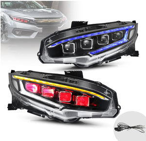 AURON ใหม่ 32V LED ชิปไฟหน้าความสว่างสูง 12v ชุดอัพเกรด 6000K แสงสีขาว 2016-2021 ไฟหน้าสีแดง - Product Image 1