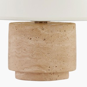 Travertine Table Lamp With Cream Shade For Living Room Bedroom Study Home Decor LED E27 Switch Control - Product Image 3