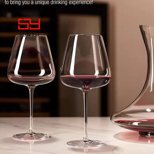 Grands verres à vin rouge <span class=keywords><strong>bordeaux</strong></span> clairs avec logo personnalisé de 23oz soufflé à la main pour dégustation de vin, anniversaire, Noël, anniversaire - Product Image 5