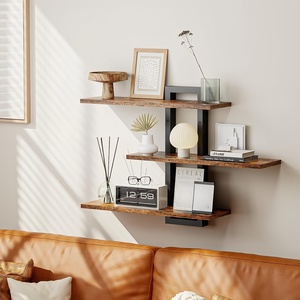 Estantes Flotantes de 3 Niveles, Estilo Vintage, Resistentes, para Almacenamiento de Especias y Herramientas de Cocina, Estantes Colgantes de Pared para <span class=keywords><strong>Dormitorio</strong></span>, Marca Homode - Product Image 4