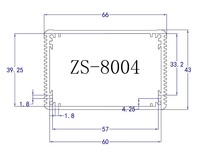 Özel 66*43 alüminyum ekstrüzyon elektrik amplifikatör kontrol kutusu muhafaza Mini PC kasa bölünmüş elektronik ve enstrüman barınak