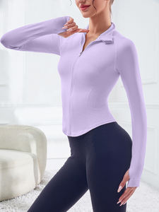 Chaqueta Deportiva de Manga Larga con Cierre para <span class=keywords><strong>Mujer</strong></span>, de Secado Rápido, Sensación Ligera, para Entrenamiento, Fitness, Deporte, Otoño, Tallas Grandes - Product Image 5
