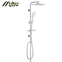 Ensemble de douche pluie réglable pour salles de bain modernes, système de douche domestique avec pomme de douche haute pression et tuyau en acier inoxydable