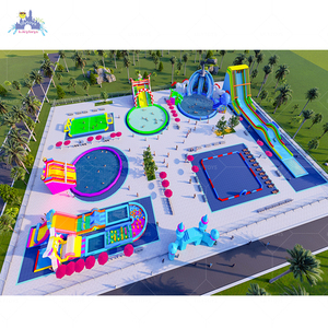 Parco Acquatico Gonfiabile Commerciale con Piscina a Telaio in Acciaio e Scivoli Giganti |   Vero esempio di progetto per esterni |   Fornitura Diretta dalla Fabbrica - Product Image 3