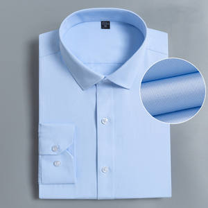 Chemises habillées professionnelles pour hommes à manches longues, 100% coton, anti-froissement, respirantes, formelles - Product Image 1