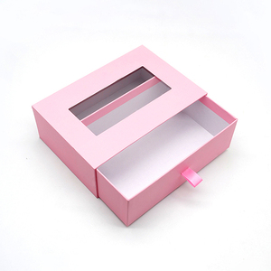 Biểu tượng tùy chỉnh giấy nhỏ các tông sản phẩm kéo ra trượt ngăn kéo Hộp quà tặng bao bì với cửa sổ PVC rõ ràng - Product Image 1