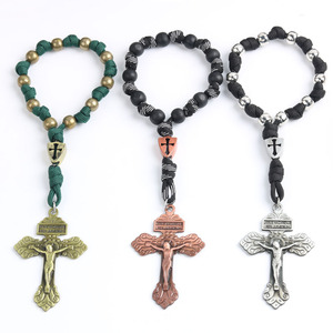 Venta al por mayor: Colgante de cuchillo, pieza de rosario, escudo católico, tendencia para la fabricación de rosarios - Product Image 6