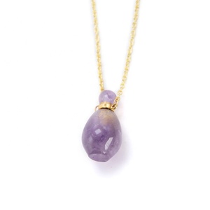Collier Bouteille d'Huile Essentielle Collier de Pierres Précieuses Naturelles Collier Pendentif Améthyste Collier de Pierres Précieuses Prêt à Expédier - Product Image 2