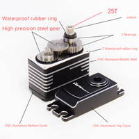 Yipinservo Servomoteur numérique sans balais tout métal 50 kg pro, couple élevé, étanche, pour voiture RC, qualité industrielle, électronique