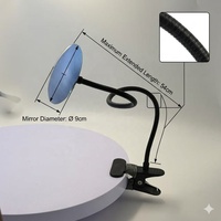 TOPtrend Miroir de confidentialité convexe de 9,5 cm pour bureau, protection anti-espionnage pour écran d'ordinateur avec pince et support de base
