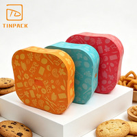 Boîte en métal personnalisée imprimée de qualité alimentaire pour biscuits et gâteaux, idéale pour la boulangerie, les collations et les emballages cadeaux de fêtes