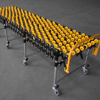 Convoyeur à rouleaux de roue de patin en plastique mobile en acier inoxydable manuel télescopique flexible extensible alimenté par gravité