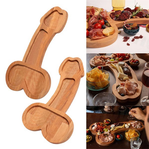 <span class=keywords><strong>Planche</strong></span> d'apéritif drôle en bois massif en forme de pénis décor d'affichage de nourriture plateau de service de cuisine fromage charcuterie - Product Image 1