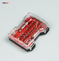 Jeu de 32 embouts de visseuse à chocs professionnels en acier S2 rouge à zone de torsion, avec tige hexagonale 1/4, et support pour embouts