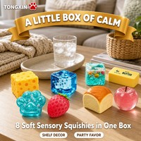 TONGXIN Coffret de jouets sensoriels en vrac : Boîte de Squishies amusants, ensembles de Squishies (Fromage, Pain, Beurre) – Idéal pour les fêtes et les cadeaux