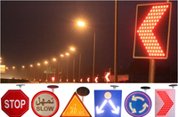 Panneau de signalisation solaire LED hautement réfléchissant, adapté aux arrêts de bus, à l'éclairage de sécurité routière et aux signalisations d'intersection
