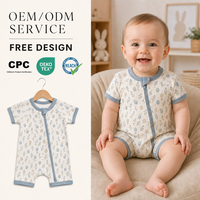 Combinaison en bambou personnalisée avec fermeture éclair, 0-3 ans, pyjama bébé naturel, OEM
