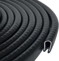 Protection de bord de portière de voiture avec clips métalliques, garniture de bord flexible en caoutchouc en forme de U à enfiler pour panneaux de carrosserie de voitures, camions et VUS