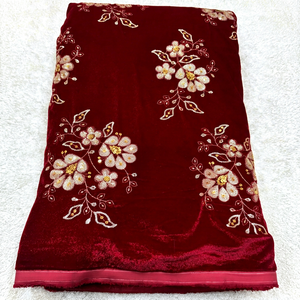 Tissu en maille brodé 100% polyester, écologique et respirant, poids moyen, pour vêtements - Product Image 1