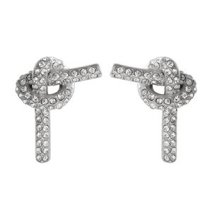 Không Thấm Nước Thép Không Gỉ Stud 18 K Vàng Mạ Bow Bowknot Bông Tai Đầy Đủ Tinh Thể Đá Tình Yêu Hôn Stud Bông Tai Cho Phụ Nữ - Product Image 5